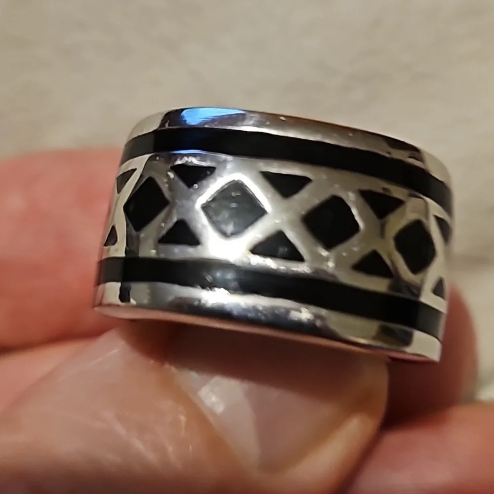 Stainless Square Mens ring - Picture 2 of 6